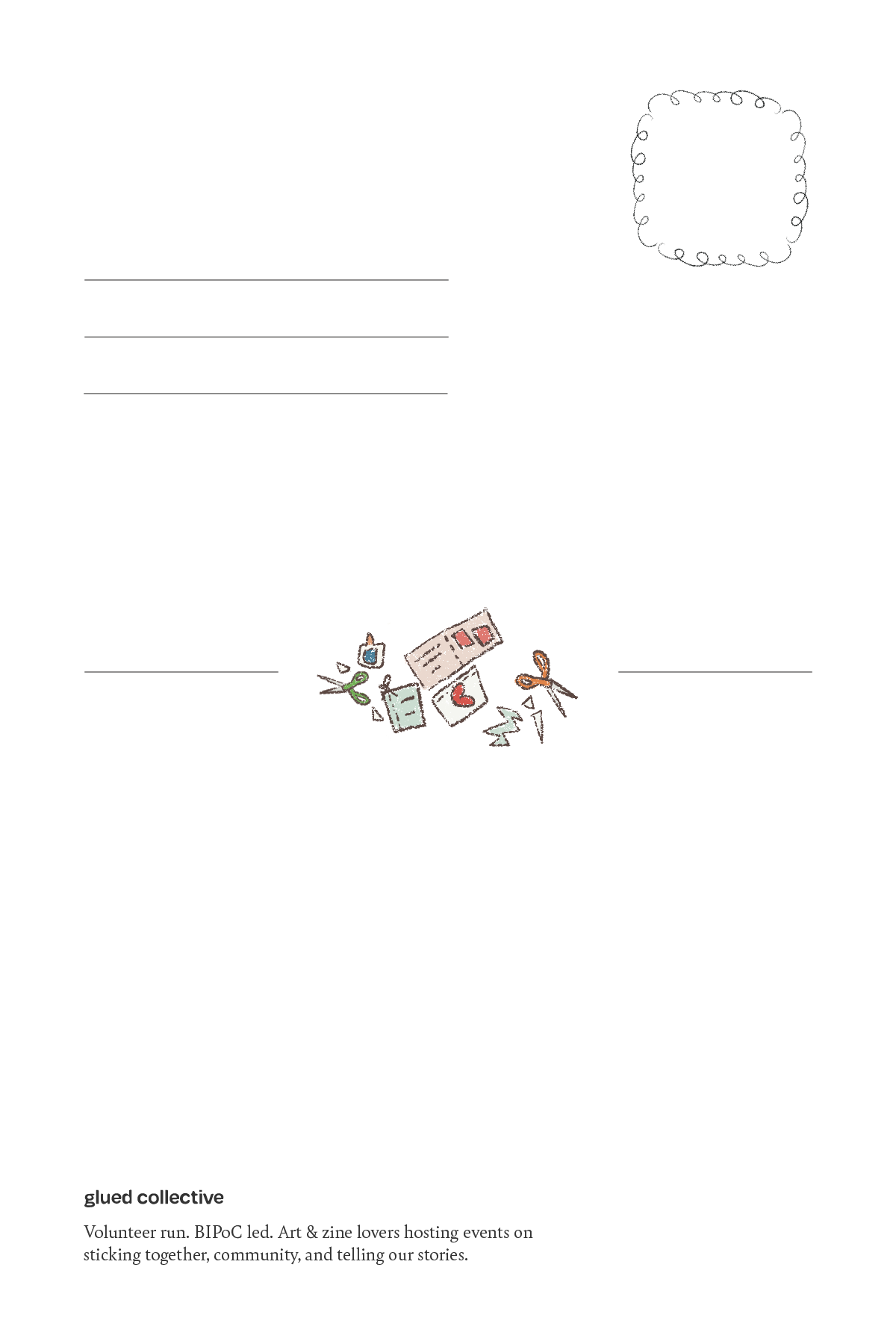 Glued Collective Postcard Back