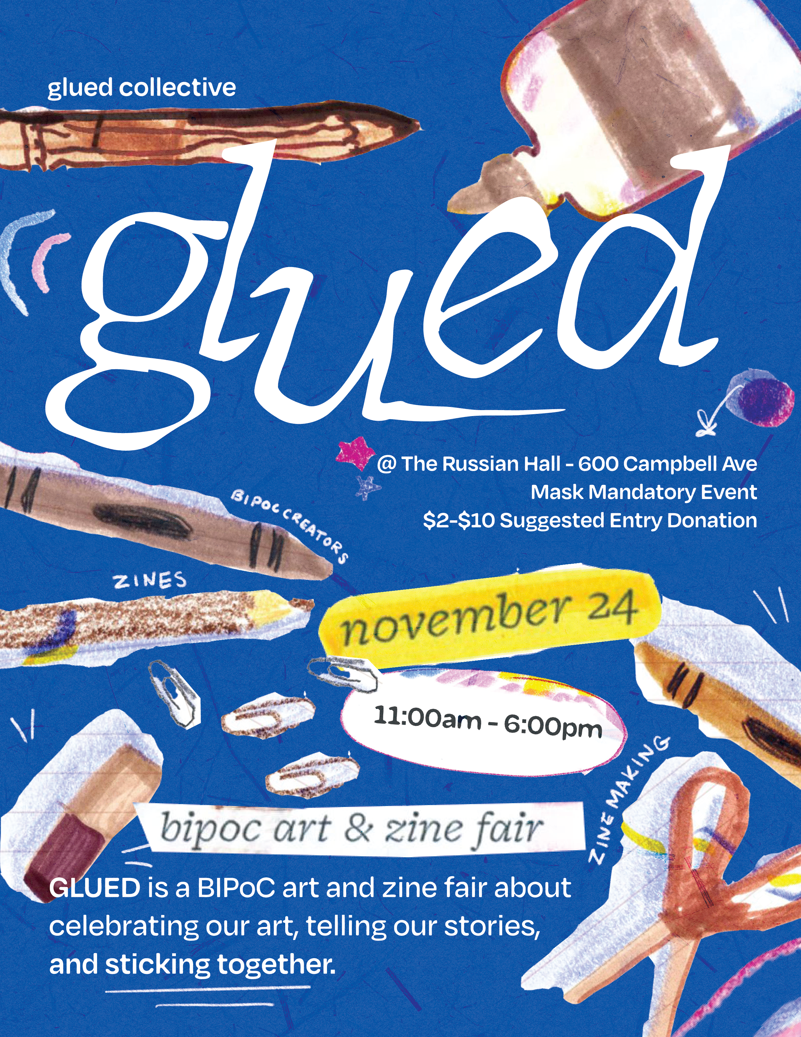 Glued Arts Fair Poster Blue
